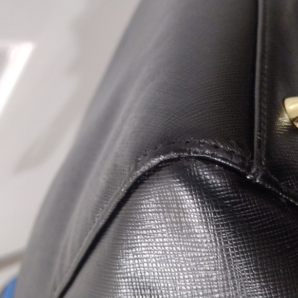 Samantha Vega Black Leather 2 ways Shoulder Bag Handbag - Good Condition - Picture 9 of 15